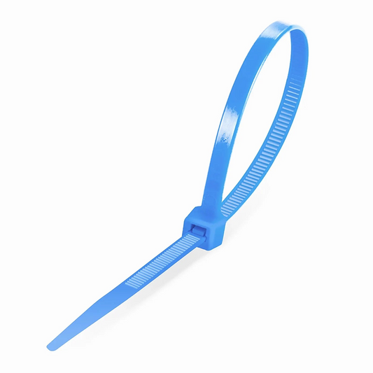 Refurb Squared 100Pcs/Pack 8in.L x 0.18in.W Self-Locking Nylon Cable Ties, Blue