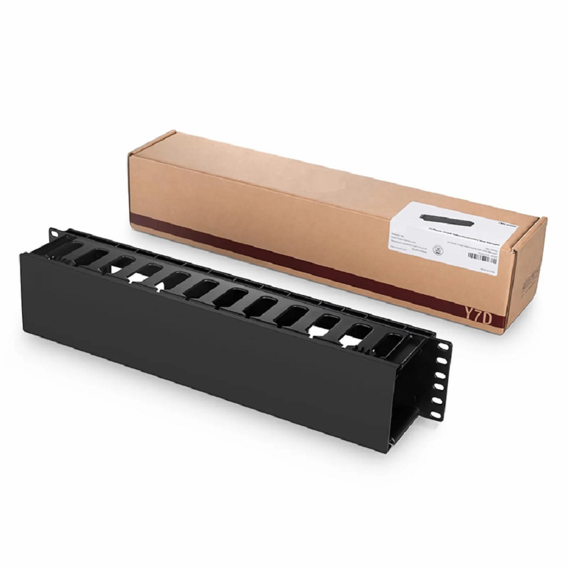 Refurb Squared Horizontal Single Sided Manager, 2RU, Finger Duct with Cover, 3.43 in. Depth