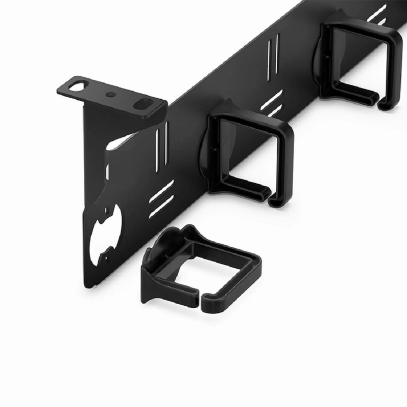 Refurb Squared Horizontal Single Sided Cable Manager for 19 in. Rack or Cabinet, 0RU, 5 Snap-in D-Rings, 4.29 in. Depth