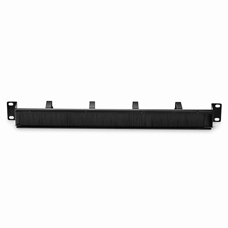 Refurb Squared Recessed Horizontal Single Sided Pass-Thru Manager, 1RU, 4 D-rings & Brush Strip, 3.46 in. Depth