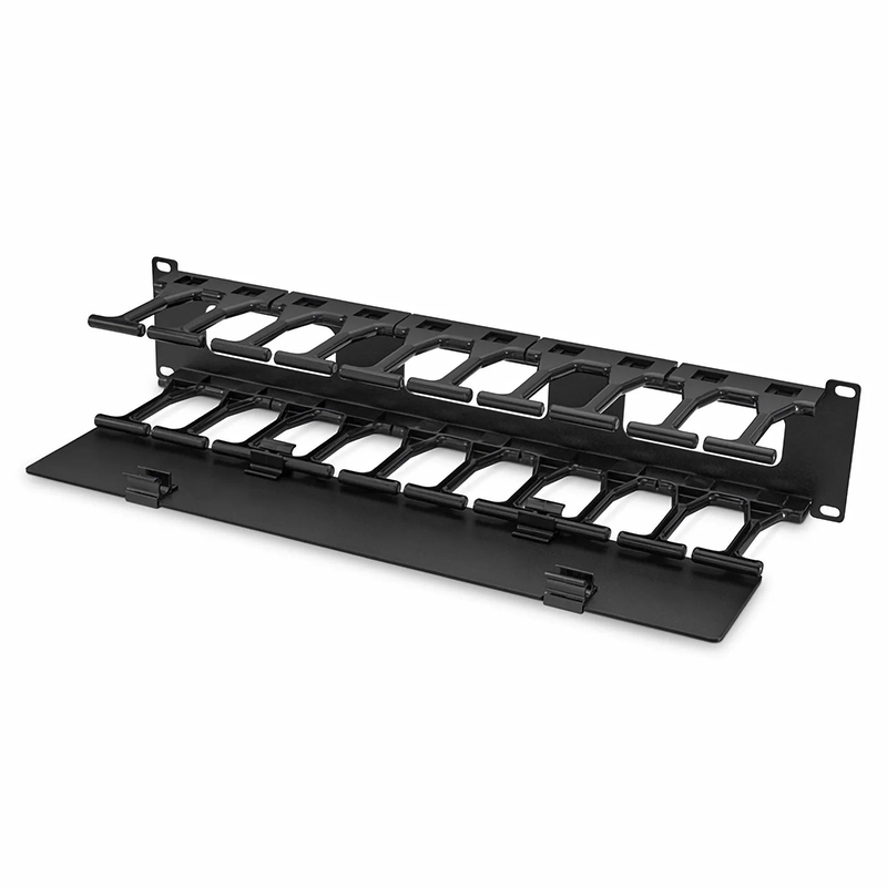 Refurb Squared Horizontal Single Sided High Capacity Cable Manager, 2RU, Finger Duct with Cover, 4.56 in. Depth