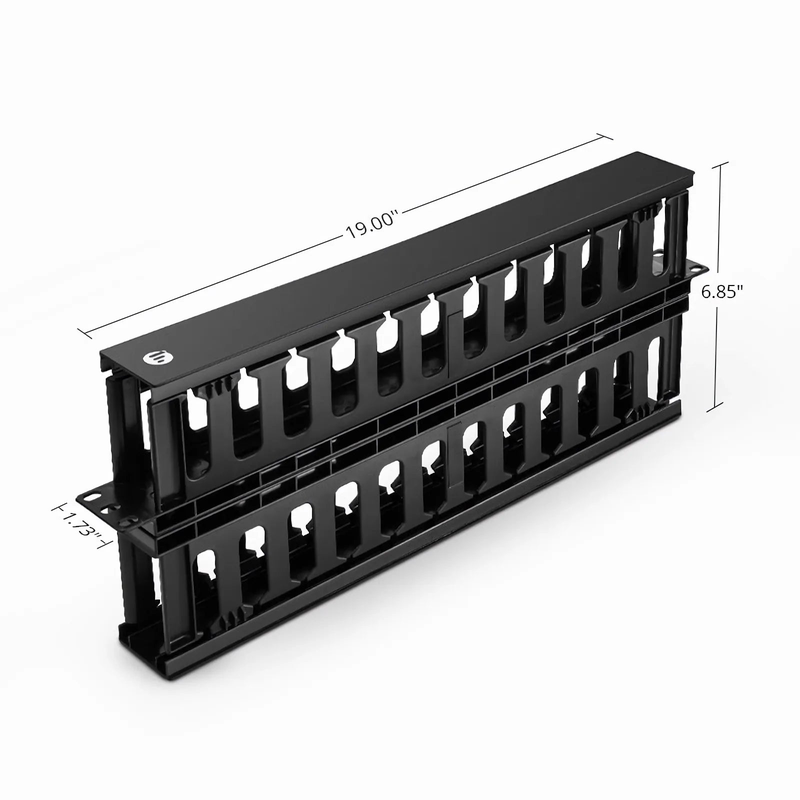 Refurb Squared Horizontal Dual Sided Manager, 1RU, Finger Duct with Cover, 6.85 in. Depth