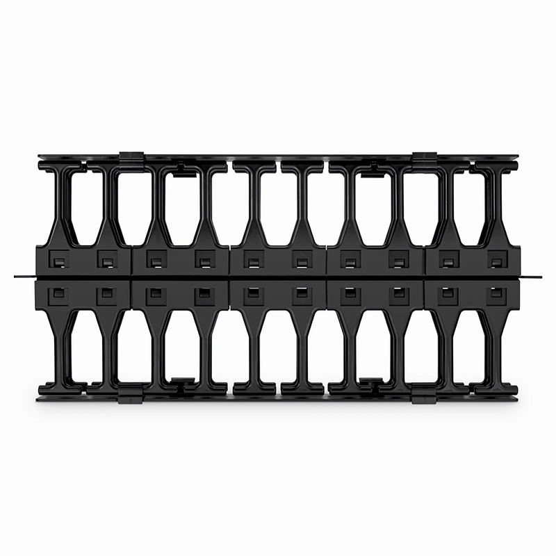 Refurb Squared Horizontal Dual Sided High Capacity Cable Manager, 1RU, Finger Duct with Cover, 9.07 in. Depth
