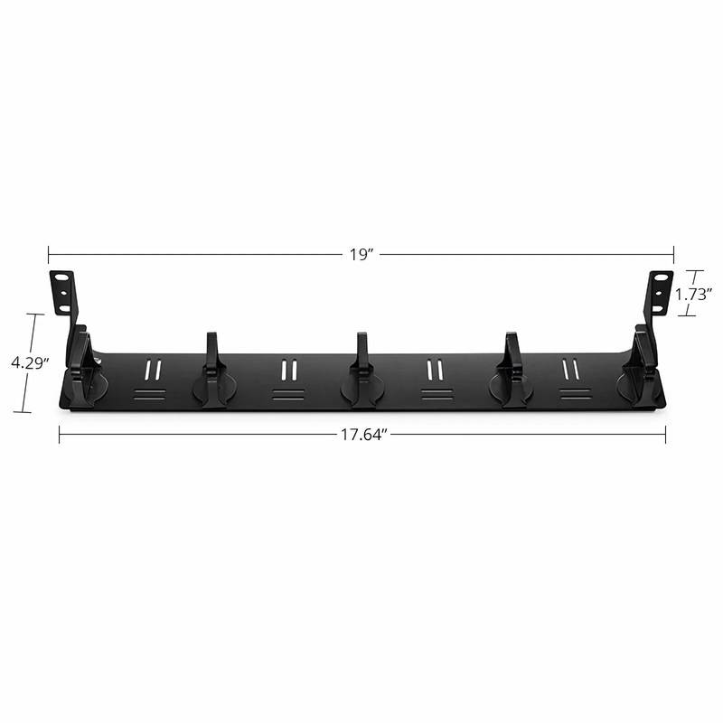 Refurb Squared Horizontal Single Sided Cable Manager for 19 in. Rack or Cabinet, 0RU, 5 Snap-in D-Rings, 4.29 in. Depth