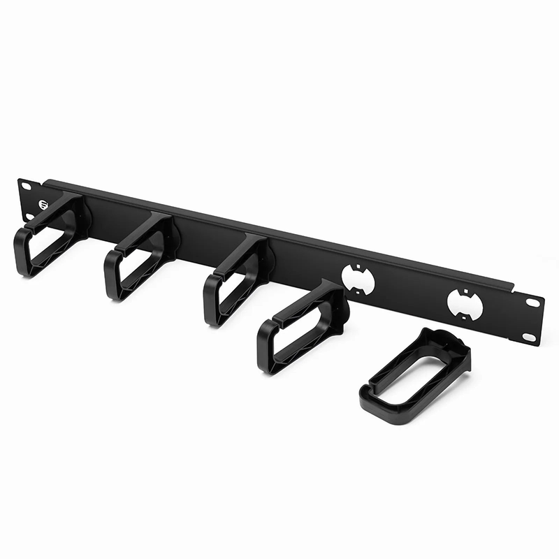 Refurb Squared Horizontal Single Sided Manager, 1RU, 5 Snap-in D-Rings, 3.37 in. Depth
