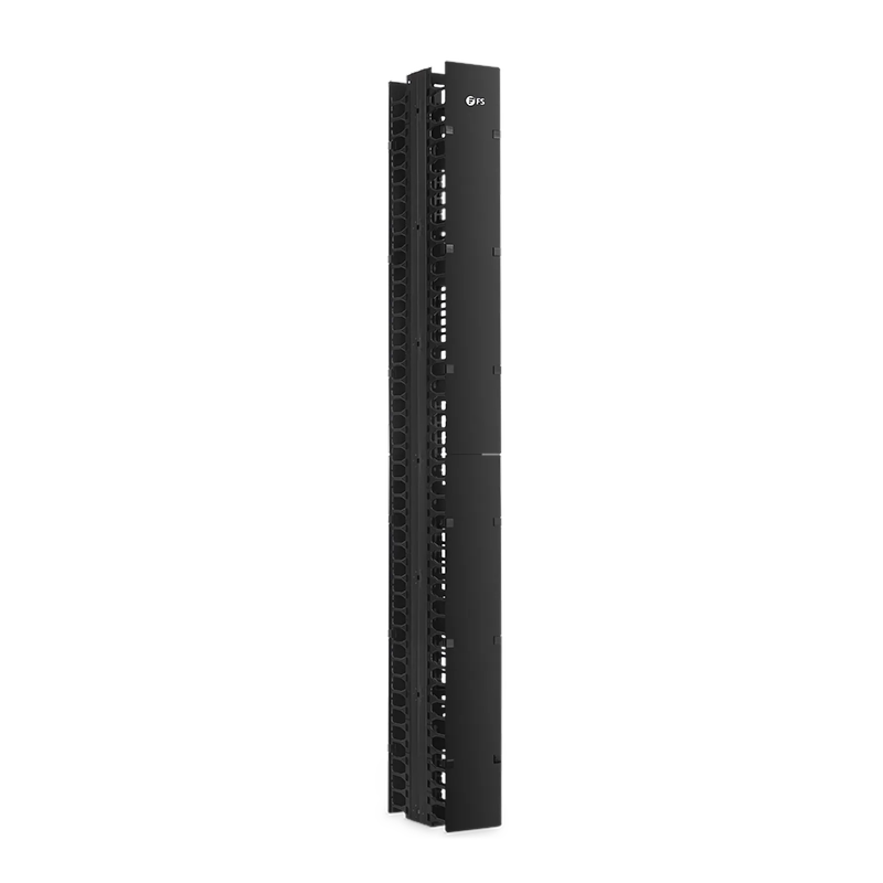 Refurb Squared Vertical Dual Sided Steel Cable Manager, 45RU, Bend Radius Finger, 5.5 in. Wide