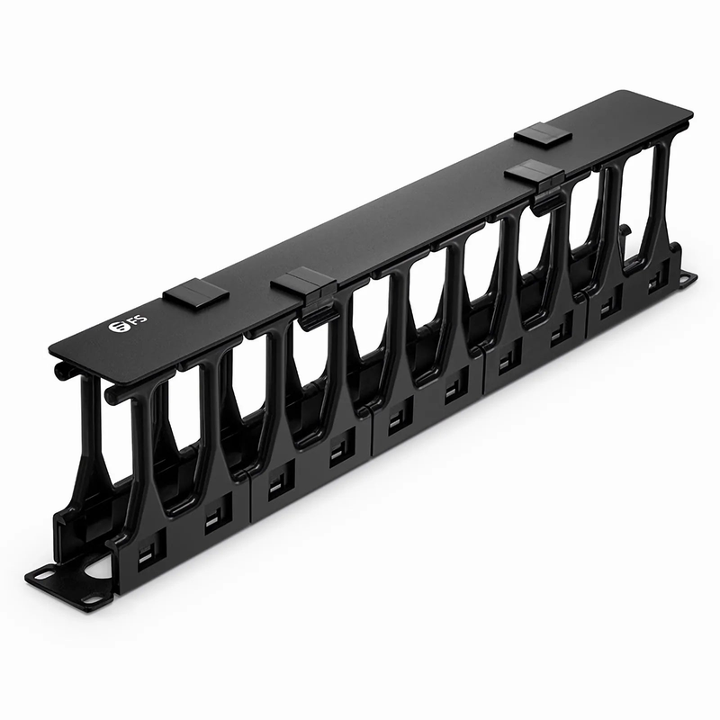 Refurb Squared Horizontal Single Sided Steel Manager, 1RU, Finger Duct with Cover, 4.44 in. Depth