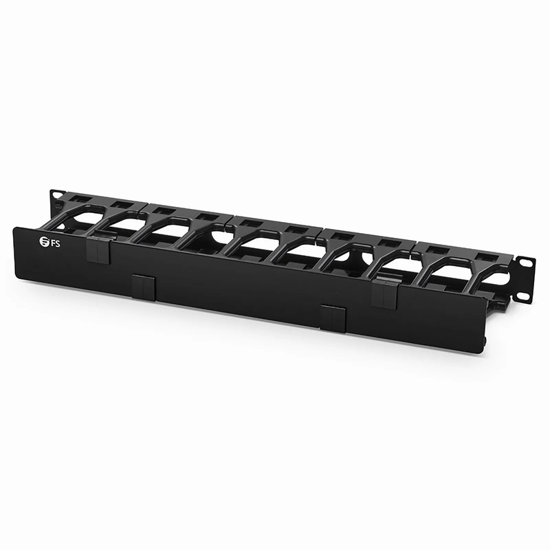 Refurb Squared Horizontal Single Sided Steel Manager, 1RU, Finger Duct with Cover, 4.44 in. Depth