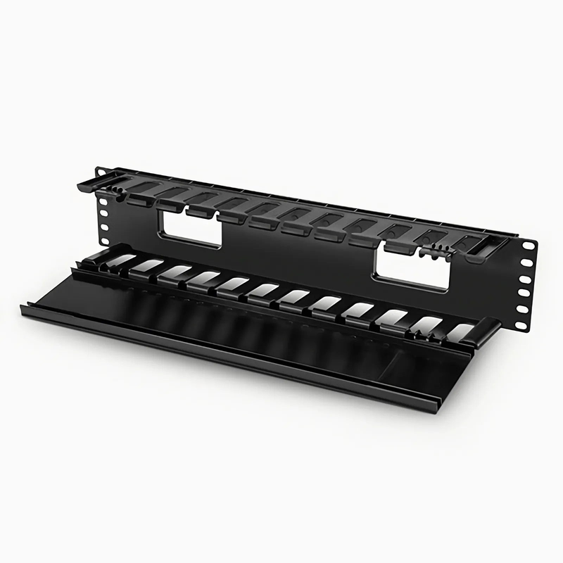 Refurb Squared Horizontal Single Sided Manager, 2RU, Finger Duct with Cover, 3.43 in. Depth