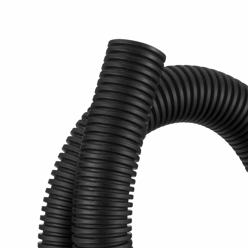 Refurb Squared 10m (33ft) Black Flame Retardant Polypropylene Convoluted Tubing, 19mm Inside Diameter