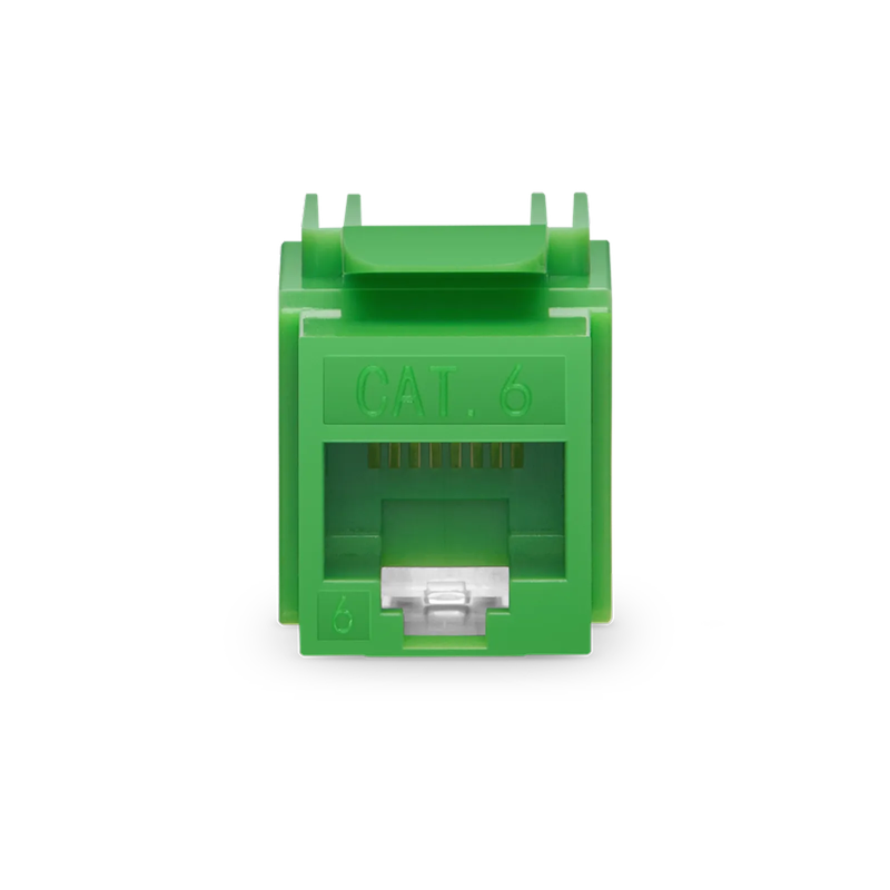 Refurb Squared Cat6 RJ45 (8P8C) Unshielded Punch Down Keystone Jack Module, Green, 12Pcs/Pack