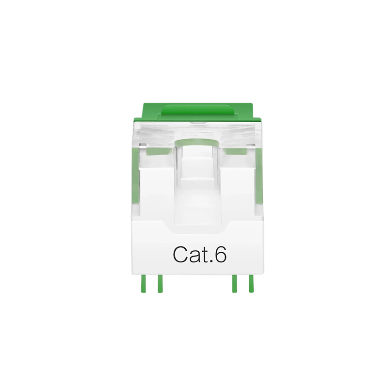 Refurb Squared Cat6 RJ45 (8P8C) Unshielded Punch Down Keystone Jack Module, Green, 12Pcs/Pack