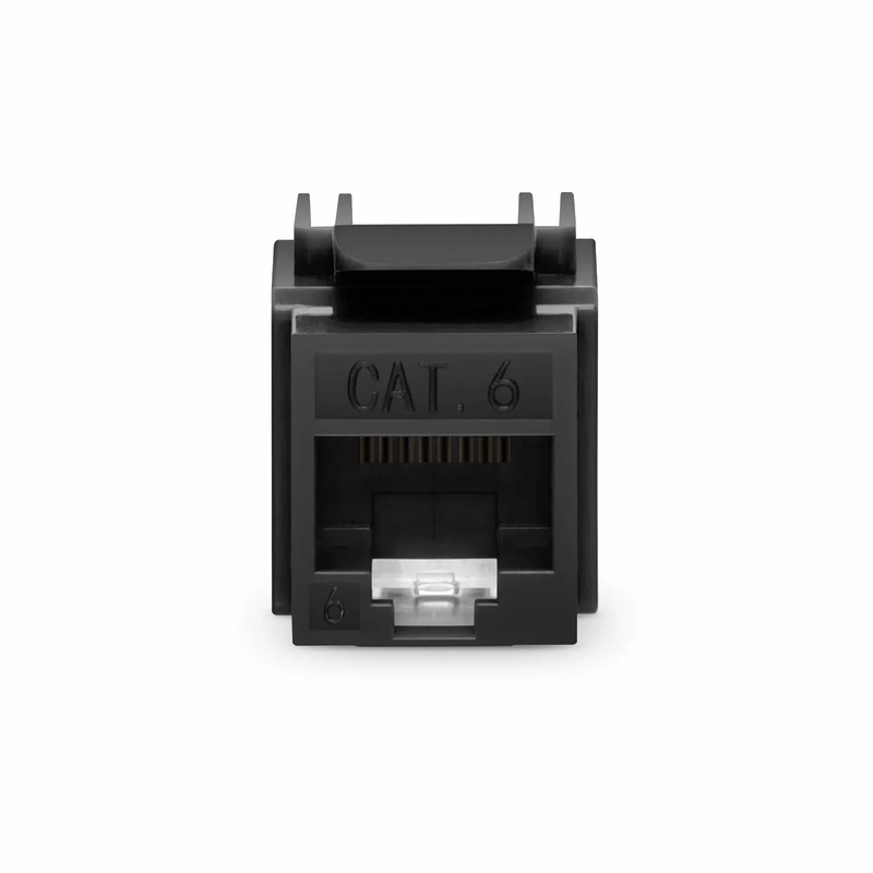 Refurb Squared Cat6 RJ45 (8P8C) Unshielded Punch Down Keystone Jack Module, Black, 12Pcs/Pack