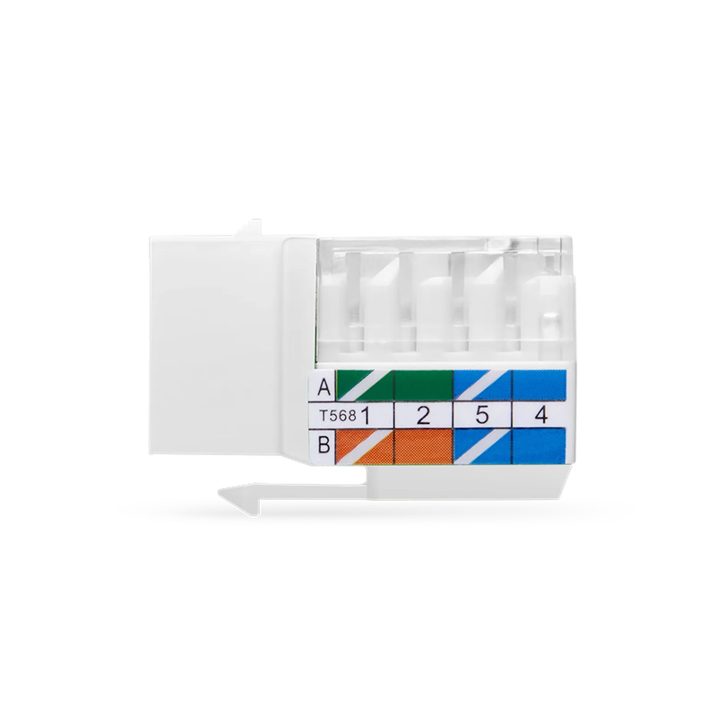 Refurb Squared Cat6 RJ45 (8P8C) Unshielded Punch Down Keystone Jack Module, White, 12Pcs/Pack