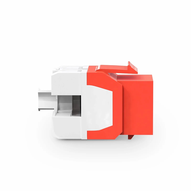 Refurb Squared Cat6 RJ45 (8P8C) Unshielded Punch Down Keystone Jack Module, Red (10 pcs/Pack)