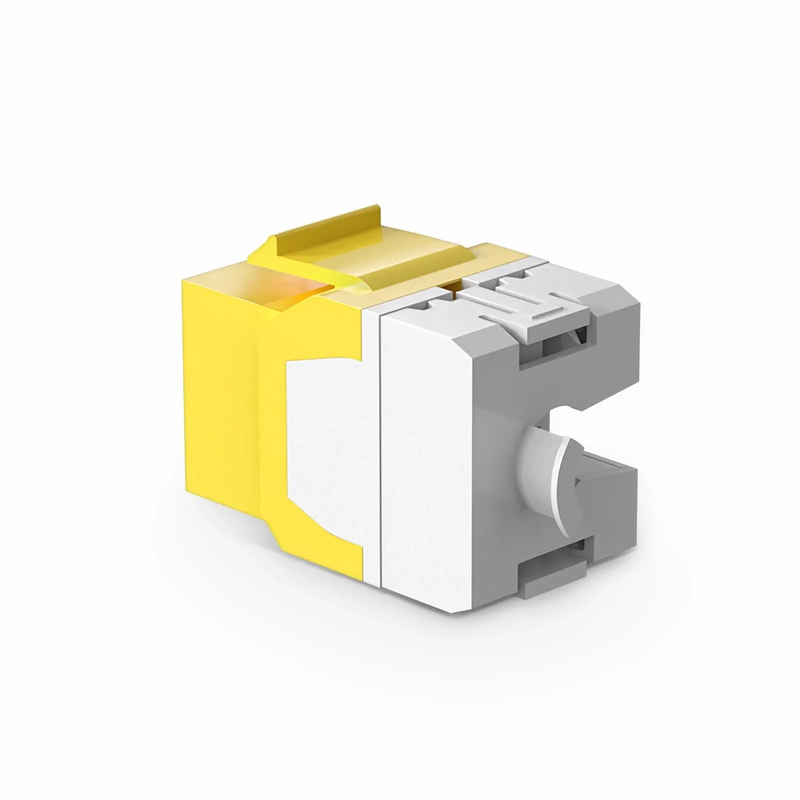 Refurb Squared Cat6 RJ45 (8P8C) Unshielded Punch Down Keystone Jack Module, Yellow (10 pcs/Pack)