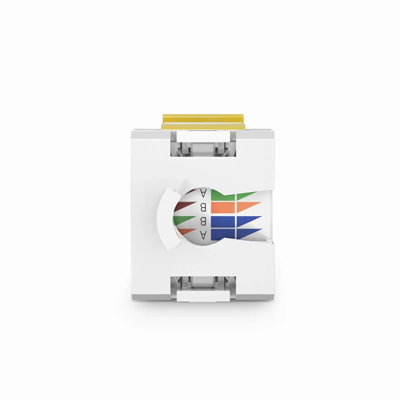 Refurb Squared Cat6 RJ45 (8P8C) Unshielded Punch Down Keystone Jack Module, Yellow (10 pcs/Pack)