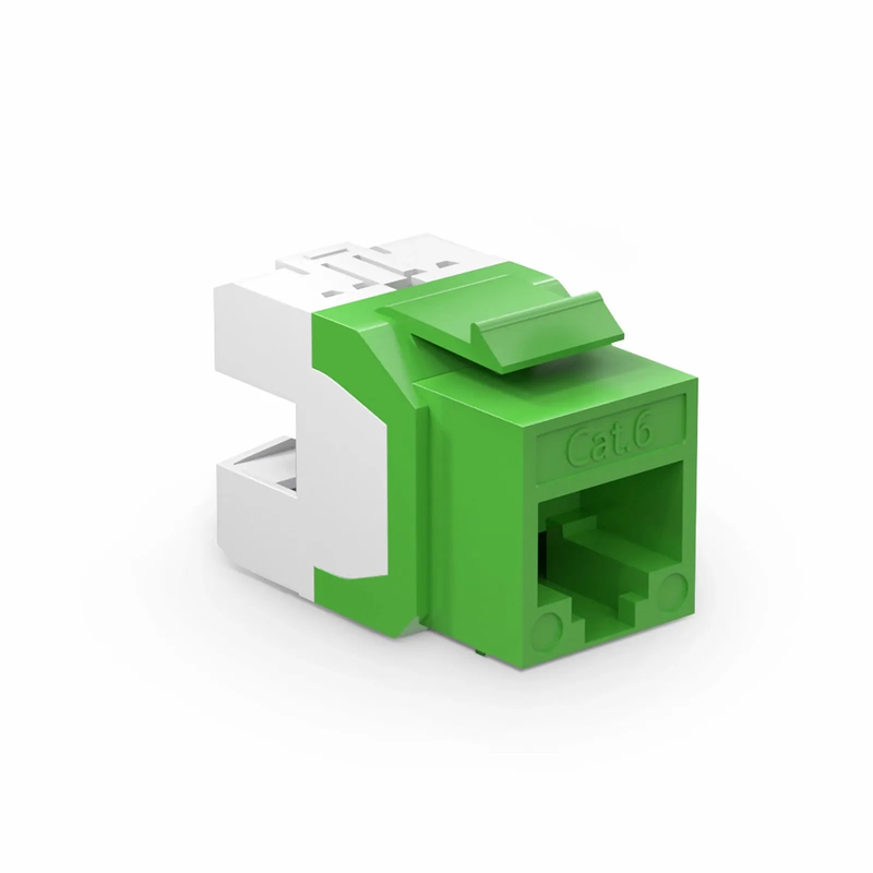 Refurb Squared Cat6 RJ45 (8P8C) Unshielded Punch Down Keystone Jack Module, Green (10 pcs/Pack)