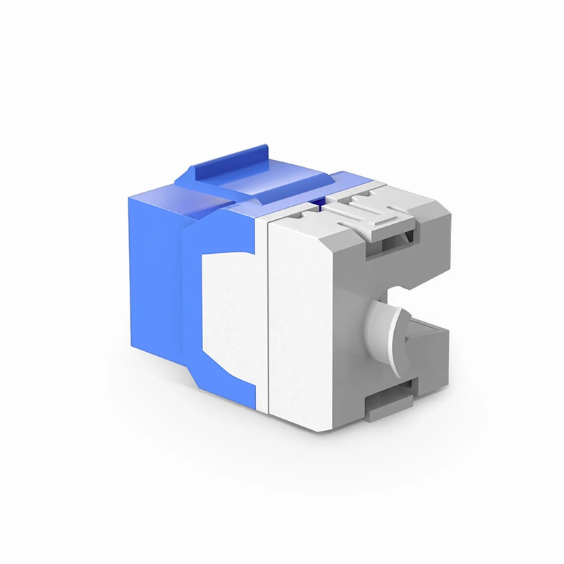 Refurb Squared Cat6 RJ45 (8P8C) Unshielded Punch Down Keystone Jack Module, Blue (10 pcs/Pack)