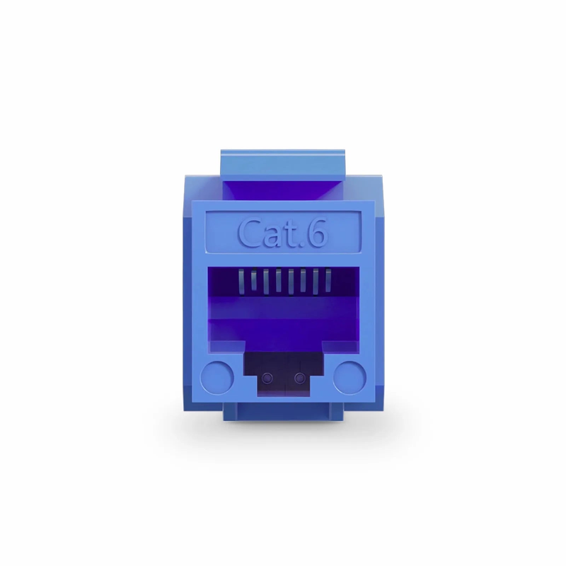 Refurb Squared Cat6 RJ45 (8P8C) Unshielded Punch Down Keystone Jack Module, Blue (10 pcs/Pack)