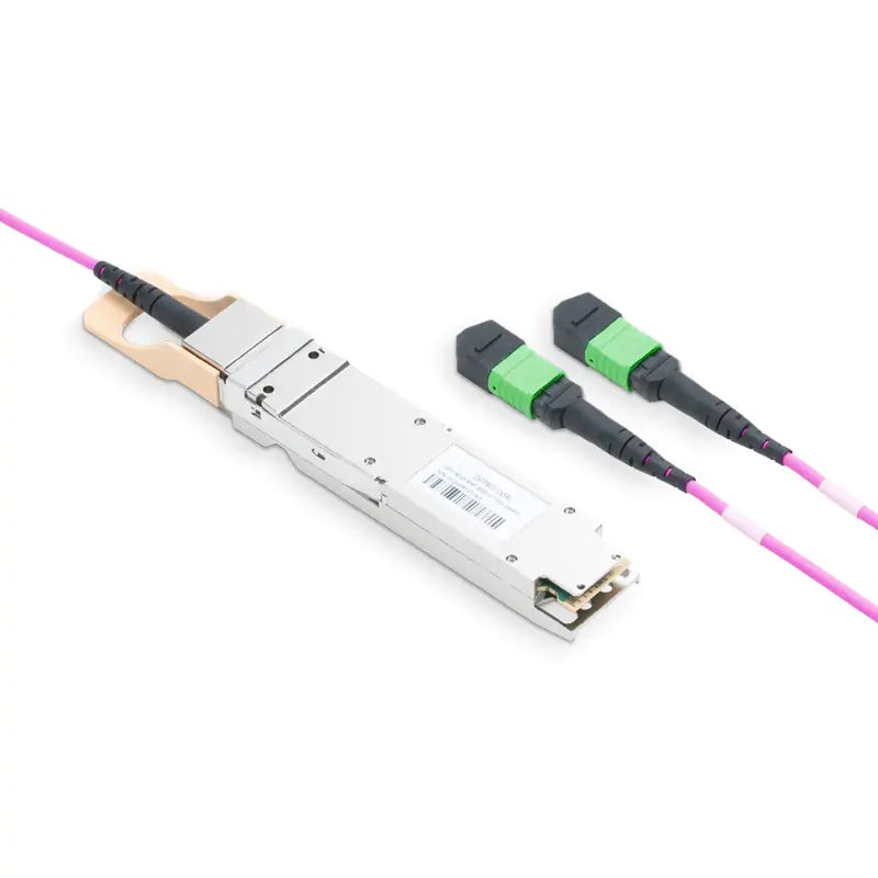 NVIDIA/Mellanox Compatible 800GBASE-2xSR4/SR8 OSFP Finned Top PAM4 850nm 100m DOM IB and Ethernet Liquid/Immersion Cooling Transceiver for MMF with 7m Dual MPO-12/APC OM4 Erika Violet/Magenta Female Type A Pigtails SFPS