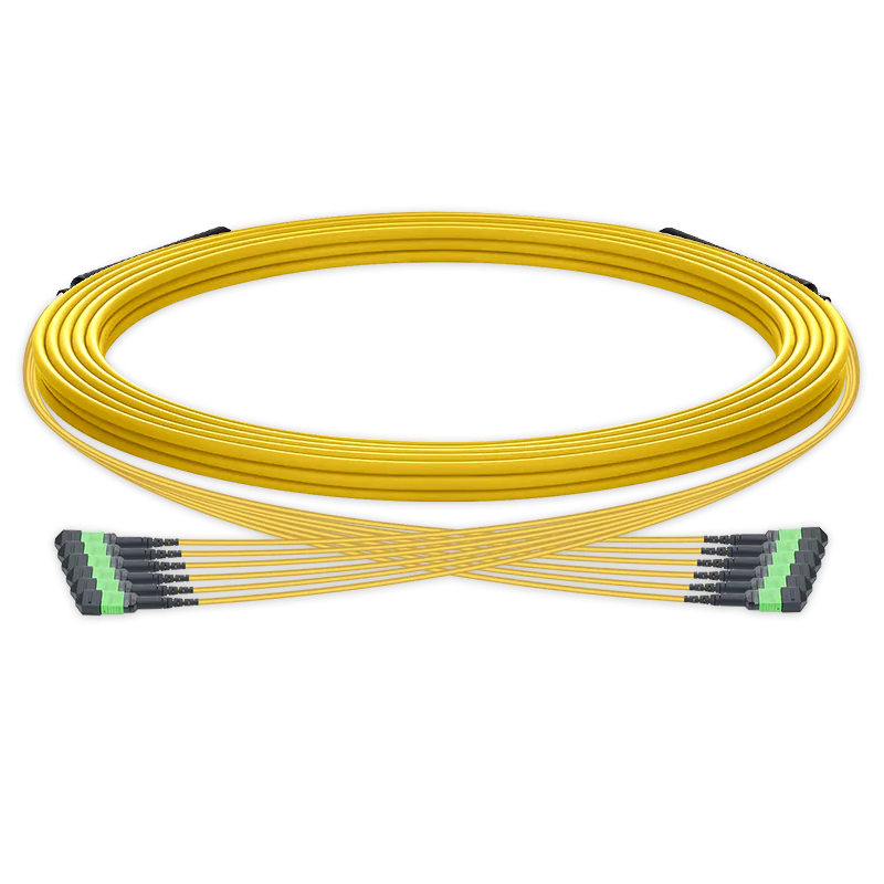 20m (66ft) Pre-terminated MPO trunk cable, 72 Fibers, 6 x MPO-12 APC (Male) to 6 x MPO-12 APC (Male) Single Mode (OS2) Type B, LSZHÃƒÂ¯Ã‚Â¼Ã‹â€ OFNRÃƒÂ¯Ã‚Â¼Ã¢â‚¬Â°, 0.35dB Max, Yellow, breakout 80cm SFPS