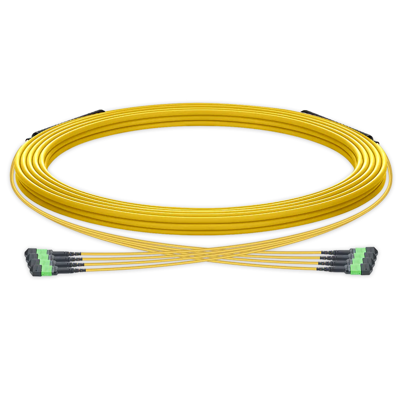 25m (82ft) Pre-terminated MPO trunk cable, 48 Fibers, 4 x MPO-12 APC (Male) to 4 x MPO-12 APC (Male) Single Mode (OS2) Type B, LSZHÃƒÂ¯Ã‚Â¼Ã‹â€ OFNRÃƒÂ¯Ã‚Â¼Ã¢â‚¬Â°, 0.35dB Max, Yellow, breakout 80cm SFPS