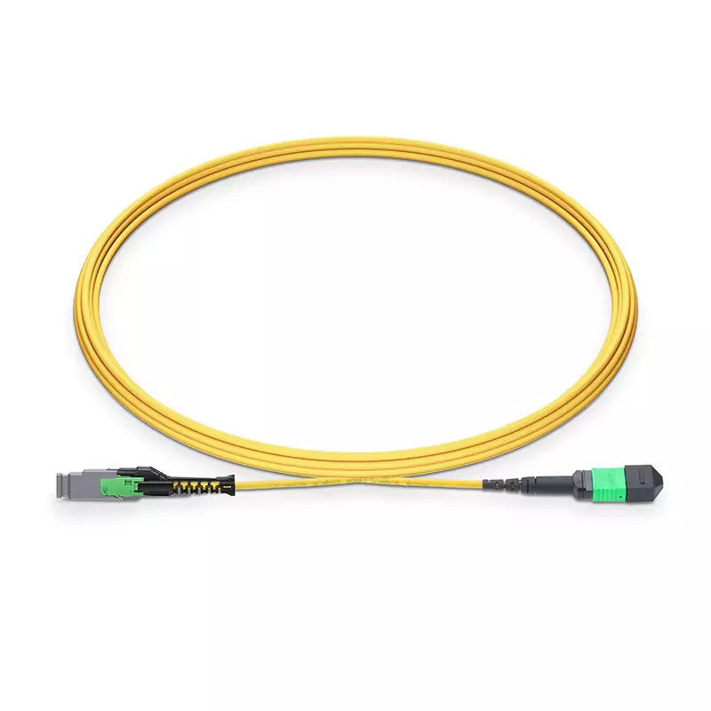 1m (3ft) MMC Breakout Cable, MMC-12 APC (Female) to MPO-12 APC (Female), 12 Fibers, Single Mode (OS2), Jumper Polarity, OFNP, 2.5mm, Max IL ÃƒÂ¢Ã¢â‚¬Â°Ã‚Â¤ 0.35dB, Yellow SFPS