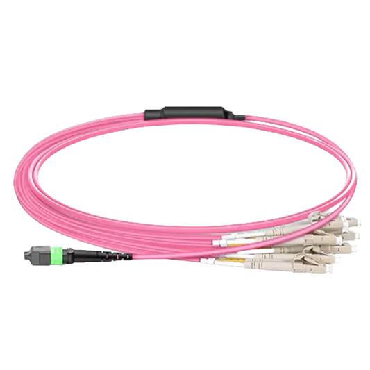 0.5m (1.6ft) MTPÃƒâ€šÃ‚Â®-16 APC (Female) to 8x LC Duplex UPC Multimode (OM4) Harness Cable, Type B, LSZH, Magenta SFPS
