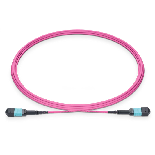 0.5m (1.6ft) MPO-12 UPC (Male) to MPO-12 UPC (Female) 12 Fibers Multimode (OM4) Jumper, Type B, LSZH, 3.0mm, Max IL ÃƒÂ¢Ã¢â‚¬Â°Ã‚Â¤ 0.35dB, Magenta SFPS