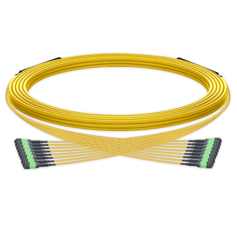 35m (115ft) Pre-terminated MPO trunk cable, 96 Fibers, 8 x MPO-12 APC (Male) to 8 x MPO-12 APC (Male) Single Mode (OS2) Type B, LSZHÃƒÂ¯Ã‚Â¼Ã‹â€ OFNRÃƒÂ¯Ã‚Â¼Ã¢â‚¬Â°, 0.35dB Max, Yellow, breakout 80cm SFPS