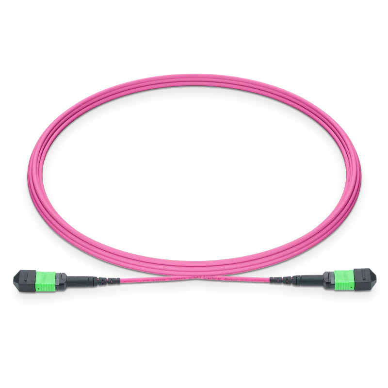 1.5m (5ft) MTPÃƒâ€šÃ‚Â®-16 APC (Female) to MTPÃƒâ€šÃ‚Â®-16 APC (Female) 16 Fibers Multimode (OM4) Jumper, Type B, LSZH, 3.0mm, Max IL ÃƒÂ¢Ã¢â‚¬Â°Ã‚Â¤ 0.35dB, Magenta SFPS