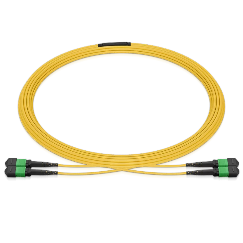 5m (16ft) MPO 2x2 Shuffle Breakout Cable, 16 Fibers, 2xMPO-8 APC (Female) to 2xMPO-8 APC (Female), Single Mode (OS2), Type 2, LSZH, 3.0mm, Max IL Ã¢â€°Â¤ 0.35dB, Yellow SFPS