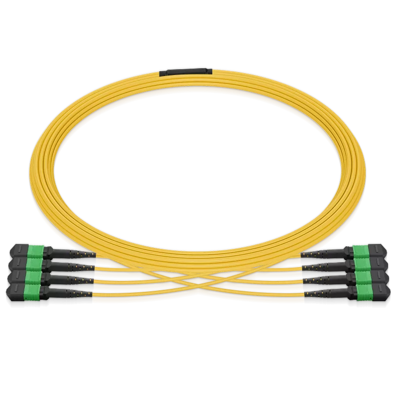 5m (16ft) MPO 4x4 Shuffle Breakout Cable, 32 Fibers, 4xMPO-8 APC (Female) to 4xMPO-8 APC (Female), Single Mode (OS2), Type 4, LSZH, 3.0mm, Max IL Ã¢â€°Â¤ 0.35dB, Yellow SFPS