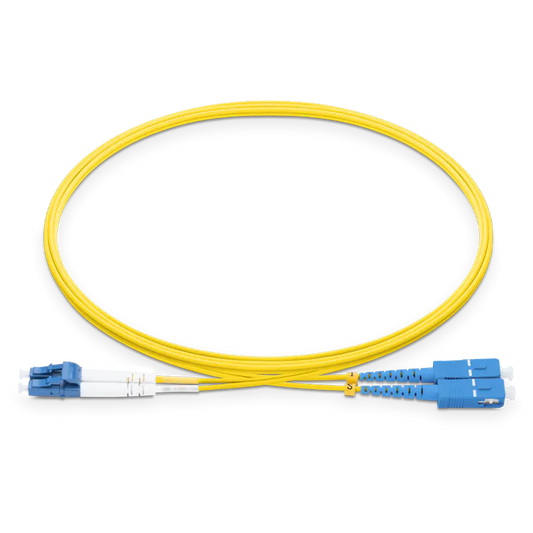 1m (3ft) LC UPC to SC UPC Duplex OS2 Single Mode LSZH 2.0mm Fiber Optic Patch Cable SFPS