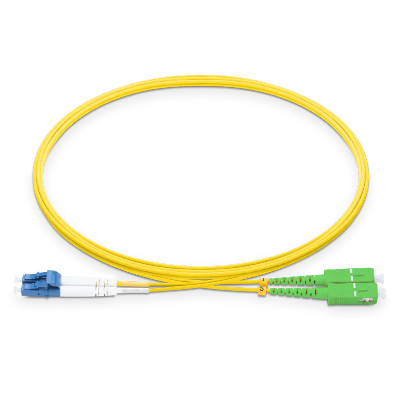 3m (10ft) LC UPC to SC APC Duplex OS2 Single Mode LSZH 2.0mm Fiber Optic Patch Cable SFPS