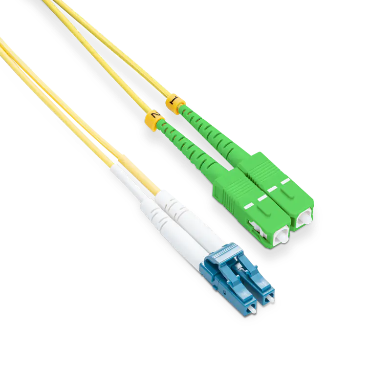25m (82ft) LC UPC to SC APC Duplex OS2 Single Mode LSZH 2.0mm Fiber Optic Patch Cable SFPS