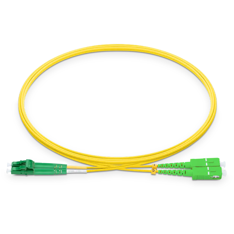 8m (26ft) LC APC to SC APC Duplex OS2 Single Mode LSZH 2.0mm Fiber Optic Patch Cable SFPS