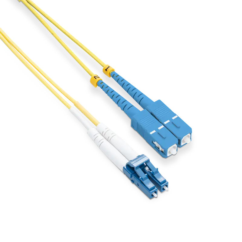 20m (66ft) LC UPC to SC UPC Duplex OS2 Single Mode LSZH 2.0mm Fiber Optic Patch Cable SFPS
