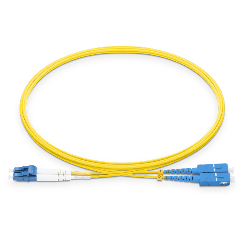 2m (7ft) LC UPC to SC UPC Duplex OS2 Single Mode LSZH 2.0mm Fiber Optic Patch Cable SFPS