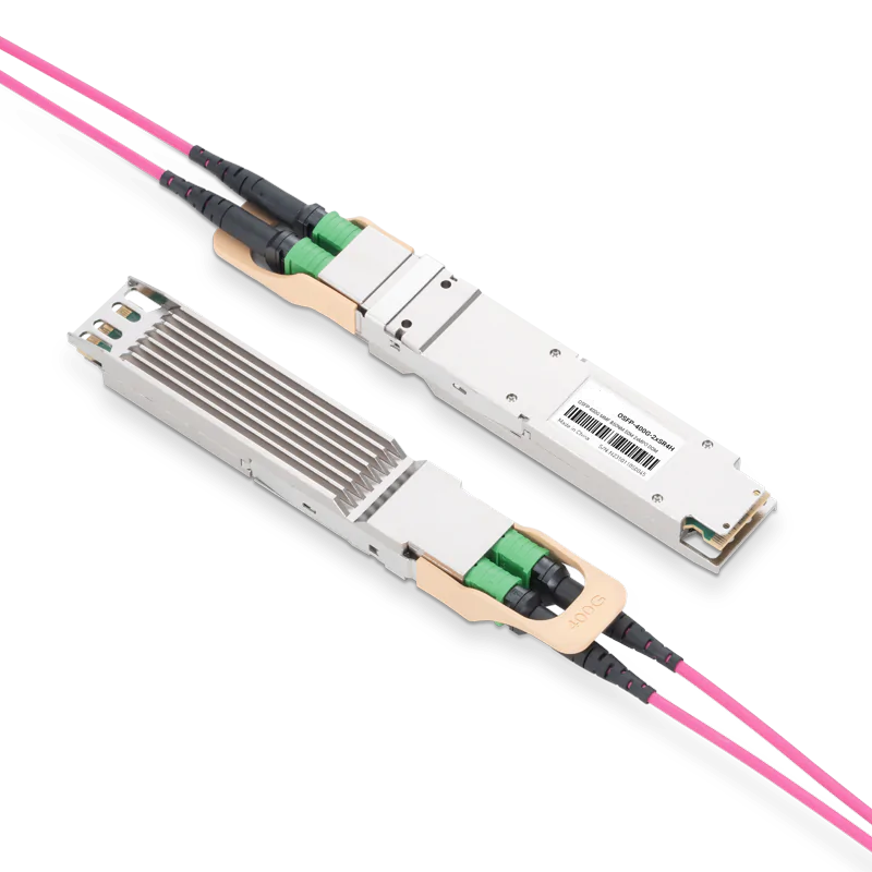 NVIDIA/Mellanox Compatible 400G OSFP 2Ãƒâ€”SR4 850nm 50m Dual MTP/MPO-12 APC MMF InfiniBand HDR Finned Top Optical Transceiver Module SFPS