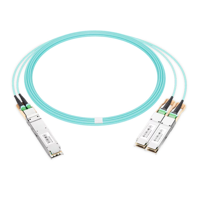 NVIDIA/Mellanox MFA7U10-H003 Compatible AOC 3m (10ft) 400Gb/s OSFP to 2x200Gb/s QSFP56 InfiniBand HDR Active Optical Splitter Cable (Finned Top, 850nm, MMF, LSZH) SFPS