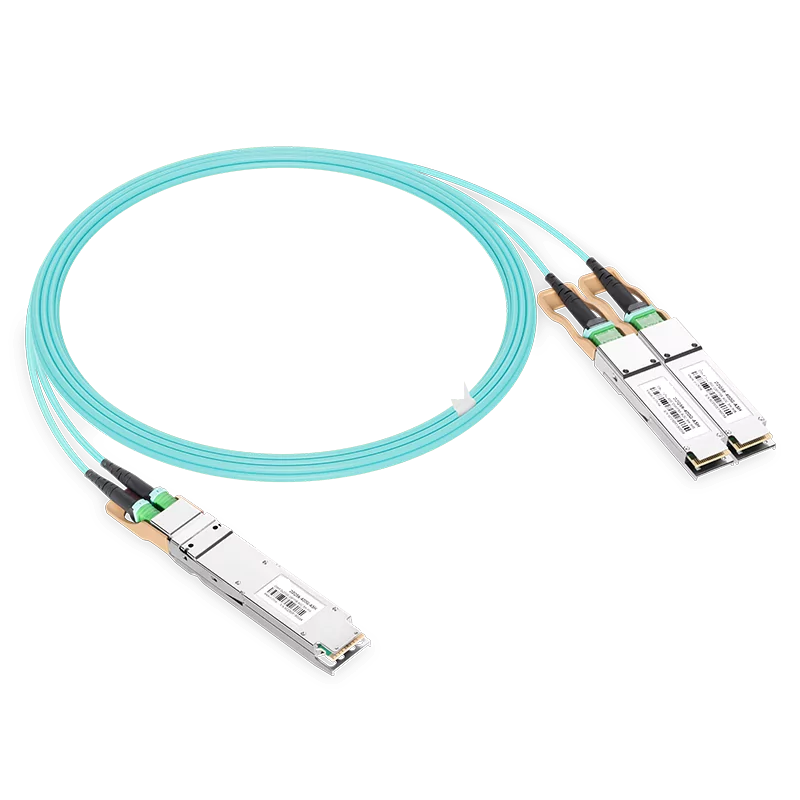 NVIDIA/Mellanox MFA7U10-H003 Compatible AOC 3m (10ft) 400Gb/s OSFP to 2x200Gb/s QSFP56 InfiniBand HDR Active Optical Splitter Cable (Finned Top, 850nm, MMF, LSZH) SFPS