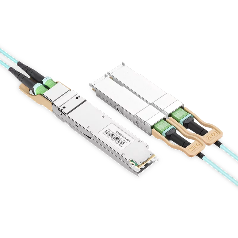 NVIDIA/Mellanox MFA7U10-H003 Compatible AOC 3m (10ft) 400Gb/s OSFP to 2x200Gb/s QSFP56 InfiniBand HDR Active Optical Splitter Cable (Finned Top, 850nm, MMF, LSZH) SFPS