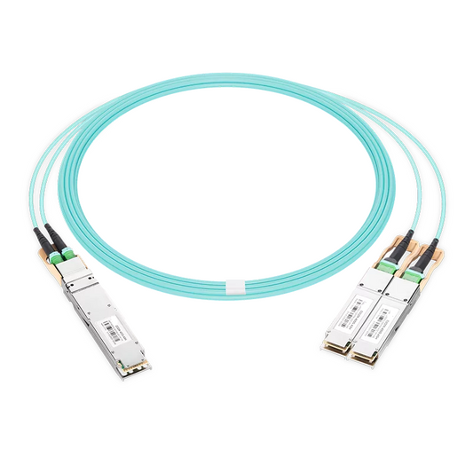 NVIDIA/Mellanox MFA7U10-H050 Compatible AOC 50m (164ft) 400Gb/s OSFP to 2x200Gb/s QSFP56 InfiniBand HDR Active Optical Splitter Cable (Finned Top, 850nm, MMF, LSZH) SFPS