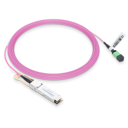 Generic Compatible 400GBASE-SR4 OSFP Flat Top PAM4 850nm 100m DOM IB and Ethernet Liquid/Immersion Cooling Transceiver for MMF with 3m MPO-12/APC OM4 Erika Violet/Magenta Female Type A Pigtail SFPS