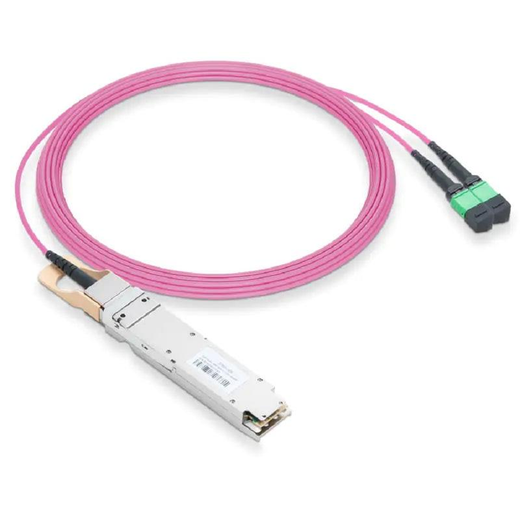 Refurb Squared NVIDIA/Mellanox Compatible 800GBASE-2xSR4/SR8 OSFP Finned Top PAM4 850nm 100m DOM IB and Ethernet Liquid/Immersion Cooling Transceiver for MMF with 3m Dual MPO-12/APC OM4 Erika Violet/Magenta Female Type A Pigtails