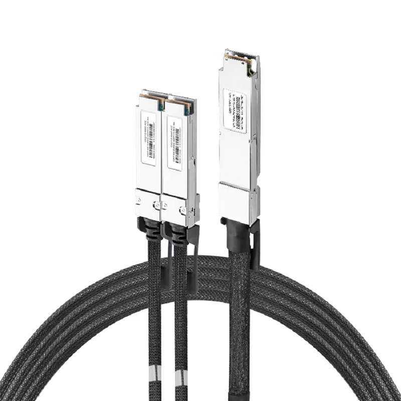 Arista Compatible ACC 4m (13ft) Twin-port 2x400Gb/s OSFP Finned Top to 2x400Gb/s QSFP112 Flat Top Active Copper Splitter Cable SFPS
