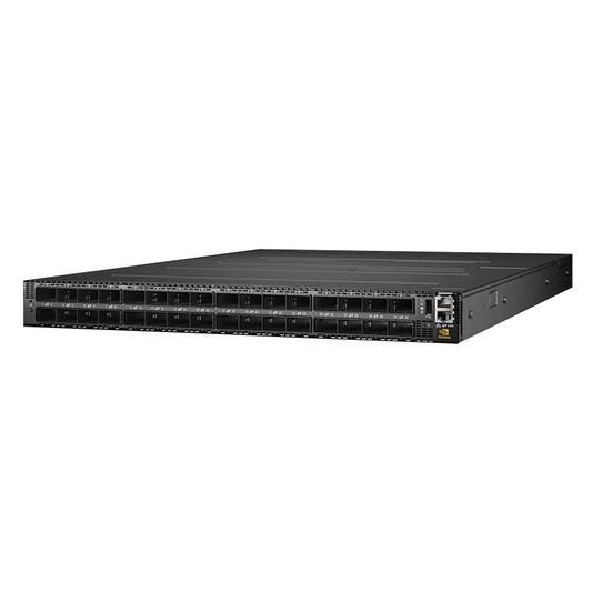 NVIDIA MQM9700-NS2R Quantum-2 NDR InfiniBand Switch, 64-ports NDR 400Gb/s, 32 OSFP Ports, Managed, Connector-to-power (C2P) Airflow (reverse), with 3-year Service SFPS