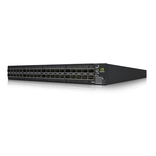 NVIDIA MQM8790-HS2F Quantum HDR InfiniBand Switch, 40 x HDR QSFP56 Ports, Two Power Supplies (AC), Unmanaged, x86 Dual Core, Standard Depth, P2C Airflow, Rail Kit, with 5-year Service SFPS